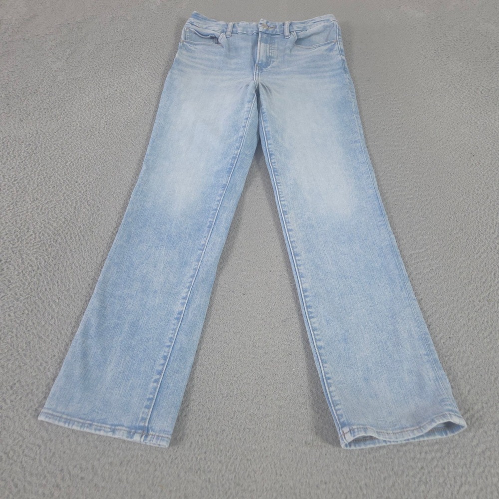 Express Jeans Womens 6 Light Blue Straight Leg Stretch High Rise Denim Essential